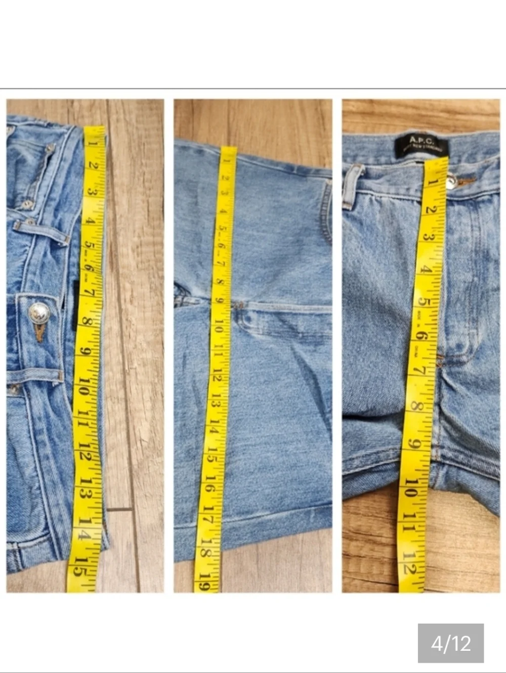 A.P.C. Women Petit New Standard Straight Leg Button Fly Light Denim Jeans 28 - Picture 11 of 13